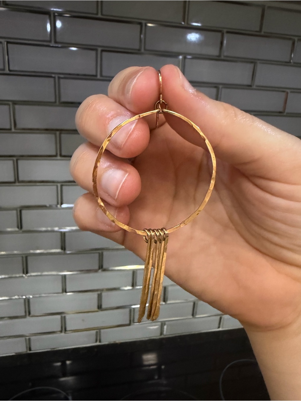 Delia Langan XL Round Fringe Hoop Earrings